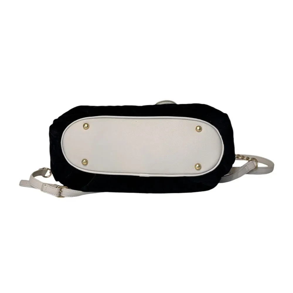 Juicy Couture Royal Couture Quilted Satchel Black Liquorice Crystal Shoulder Bag